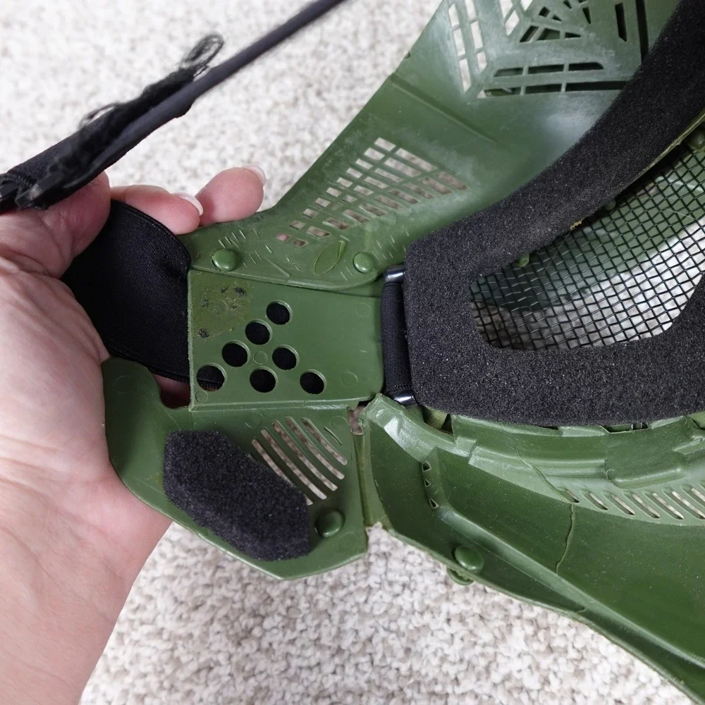 Green Airsoft Tactical Full Face Mask Protective Gear with Mesh Eye Protection